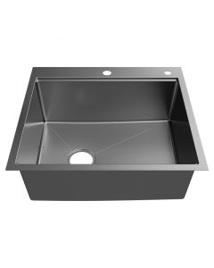Fregadero acero inoxidable todo en uno montaje dual 1 batea 61 x 56 cm Aqua Nuova Deluxe