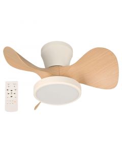 Ventilador de techo LED 22" CCT 3 aspas negro y madera Designers
