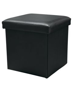 Ottoman cuerina base mdf negro soporta 130 kg 30 x 30 x 30 cm