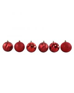 SET 6 ESFERAS NAVIDEÑAS VINO DISEÑOS VARIADOS 6 CM