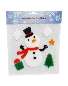 Adhesivo de navidad para ventana Muñeco de nieve multicolor