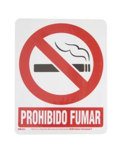 Prohibido fumar 19,5x25cm señal de poliestireno