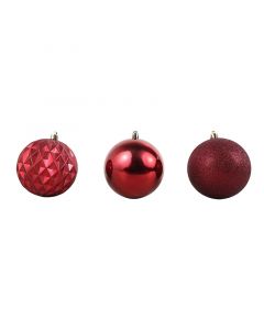 SET 12 ESFERAS NAVIDEÑAS VINO DISEÑOS VARIADOS 10 CM