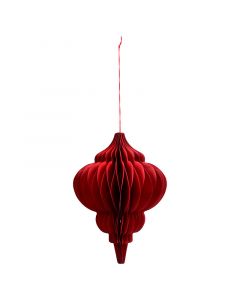 Adorno navideño papel copo rojo