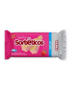 Wafer relleno con sabor a fresa Sorbeticos 105 g