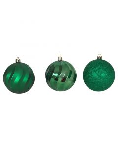 Set 6 esferas navideñas verdes 8 cm