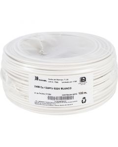 Cable thw, 12 awg blanco, 100 m