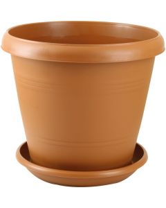 Maceta Elegance terracota con plato 40 cm