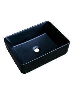 Lavamanos rectangular sobreponer negro 13.5 x 48,5 x 38 cm
