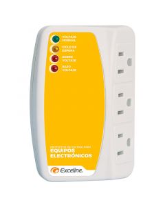 Protector voltaje para equipos electrónicos 3 tomas 15 A 120 V