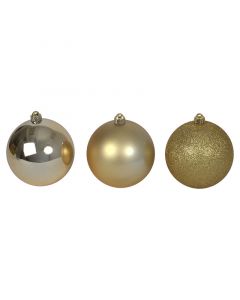 Set 3 esferas navideñas oro 15 cm