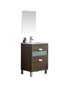 Set de mueble para baño qatar 24x18x33 en melanina nogal