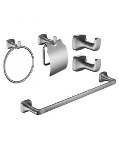 Set 5 accesorios para baño gris gunmetal Aqua Nuova Deluxe