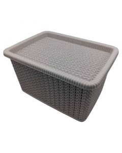 CANASTA CON TAPA 20 LITROS GRIS MATE 38 CM