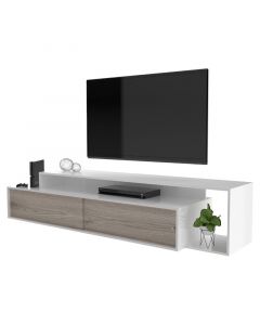 Centro mueble base para TV blanco y cenizo Casalista