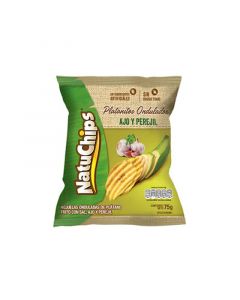 Platanitos ondulados Natuchip sabor ajo y perejil 75 g