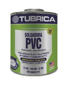 Pegamento PVC extra reforzado transparente 1/64 gal