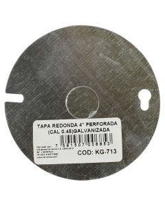 Tapa redonda perforada blanca 4" galvanizada