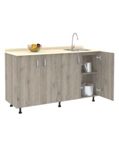 Módulo base de cocina cenizo 1,5 m