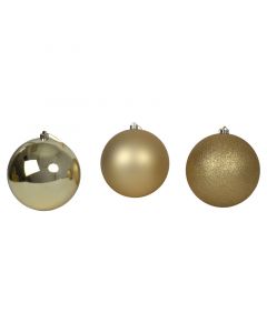 Set 3 esferas navideñas oro 20 cm