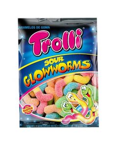 Trolli sour glowworms 100gr