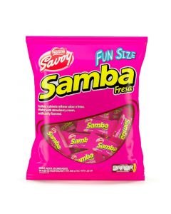 Samba wafer con relleno sabor a fresa cubierto de chocolate bolsa de 35 unidades de 16g