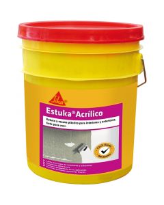 Estuco interiores y exteriores Estuka Acrílico Sika cuñete 20 kg