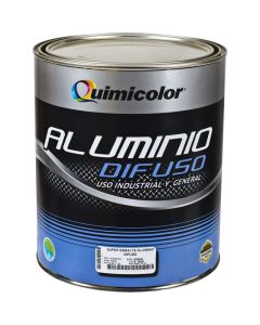 Pintura de esmalte metalica de aluminio difuso quimicolor clase b 1/4 de galón