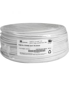 Rollo cable thw 10 awg blanco 100 m