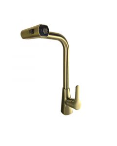 Grifería fregadero monomando zinc flexible oro mate MA Faucet