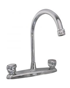 Grifería 8" para fregadero metálico cuello cisne manilla estándar cromado