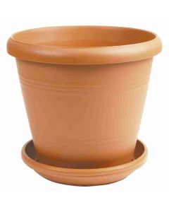 Maceta Elegance terracota con plato 30 cm