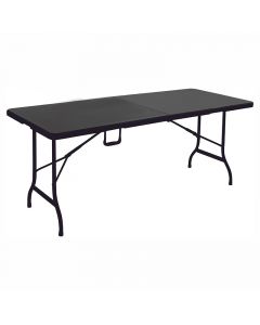 Mesa Plegable Rectangular Color Negro Soporta Hasta 100kg