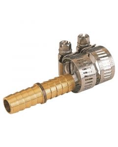 Empalme para manguera con abrazadera latón 1,27 cm