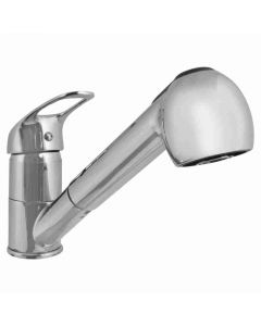 Grifería para fregadero monomando cuello bajo extensible plateado cromado