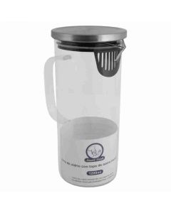 Jarra vidrio refractario tapa coladora 1,200 ml