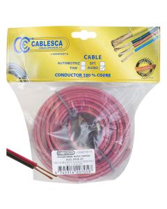 Cable flexible audio 2x18 awg cobre negro y rojo Cablesca (precio por metro)