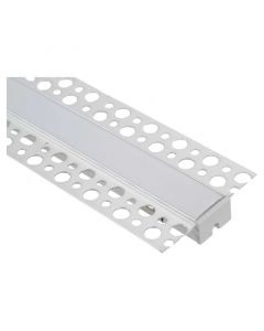 Perfil empotrable aluminio para tiras LED drywall plata