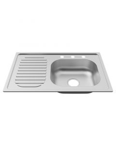 Fregadero acero inoxidable empotrar 1 batea 80 x 50 cm Aqua Nuova
