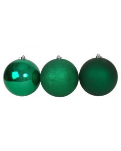 Set 3 esferas navideñas verde 20 cm