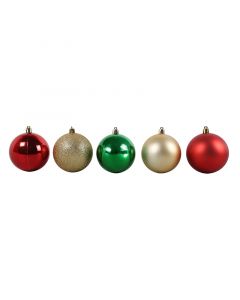 SET 20 ESFERAS NAVIDEÑAS MULTICOLOR DISEÑOS VARIADOS 8 CM