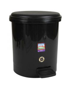 Papelera plástica mini pedal bin redonda negro 5 litros