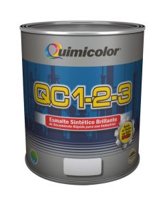 Pintura esmalte blanco brillante clase A Quimicolor QC 1-2-3 ¼ gal