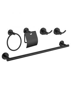 Set 5 accesorios para baño negro mate Aqua Nuova Deluxe
