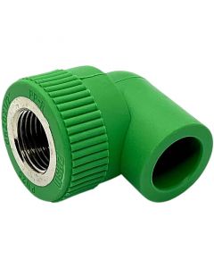 Codo de 90º hembra termofusión PP-R liso 25 mm x ¾"