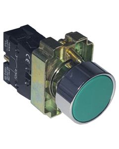 INTERRUPTOR DE BOTÓN METÁLICO VERDE CON RETORNO