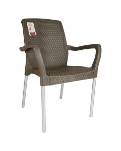 Silla Shia con brazos mocca 82 x 56 x 56 cm plástica