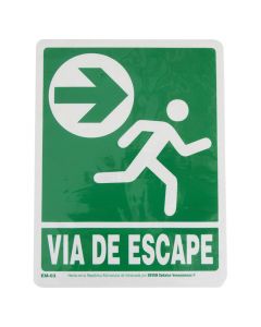 Vía de escape (derecha) 19,5x25cm señal de poliestireno