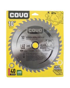 DISCO SIERRA CIRCULAR CORTE FINO 10" PARA MADERA 40 DIENTES COVO