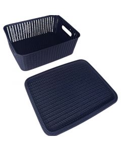 CANASTA CON TAPA 12,5 LITROS NEGRO MATE 37,9 CM